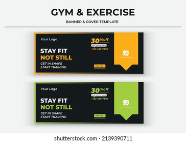 Stay fit not still Banner, gym social media cover, Fitness cover, banner, thumbnail