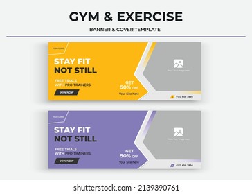 Stay fit not still Banner, gym social media cover, Fitness cover, banner, thumbnail