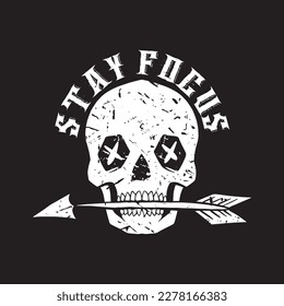 Stay focus typography quotes premium vector