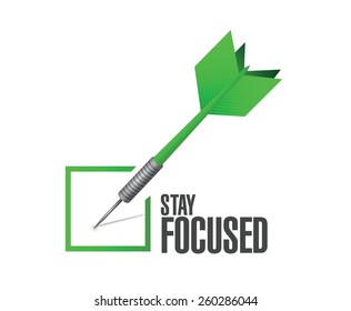 stay focused check dart illustration design over white