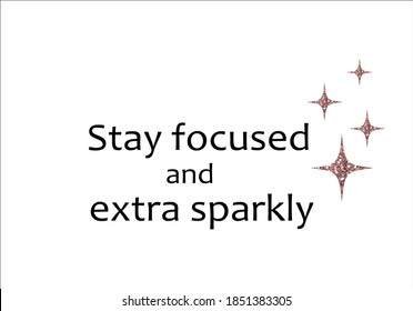 stay focused pink sequin hand drawn
