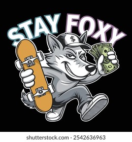 Stay foxy unique t-shirt design