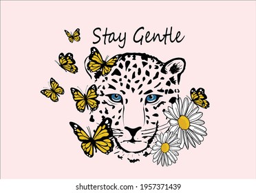 stay gentle tiger vector art