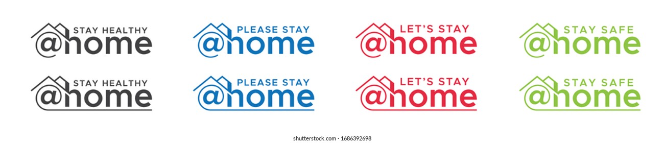 Stay healthy at Home. Please stay at safe. Let's stay at home. Stay safe at Home. Flat vector icon for apps and websites.