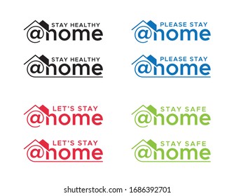 Stay healthy at Home. Please stay at safe. Let's stay at home. Stay safe at Home. Flat vector icon for apps and websites.