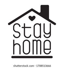 Stay Home Abstract House Silhouette