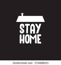 Stay home auto isolation sign. House roof icon and text for quarantine campaign for coronavirus pandemic.