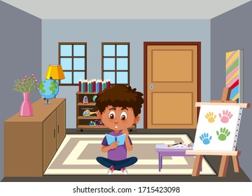 Stay home to avoid spreading corona virus illustration