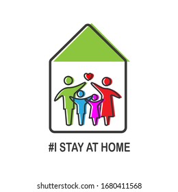 I stay at home awareness social media campaign and coronavirus prevention
A family staying home safe together during quarantine of coronavirus COVID 19.