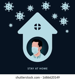 Stay at home awareness social media campaign and coronavirus prevention