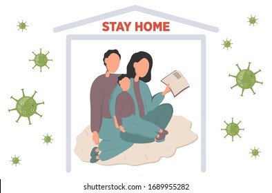 I stay at home awareness social media campaign and coronavirus prevention