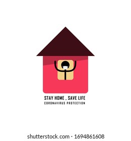I stay at home awareness social media campaign and coronavirus prevention