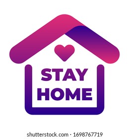 Stay at home awareness social media campaign logo or icon. Protection your self and save lives from COVID-19 or coronavirus.