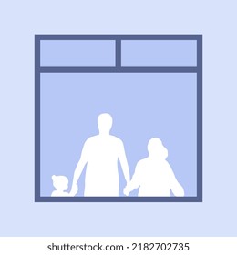 I stay at home awareness social media campaign and coronavirus prevention. Family staying together
