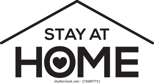 Stay at home awareness vector