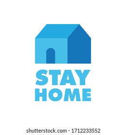 Stay at home badge. Protect yourself. House icon for quarantine times.