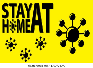 stay home banner. covid-19 virus prevention campaign
