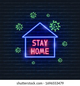 Stay at home banner. Self isolation concept. Epidemic Coronavirus 2019-nCoV. Vector illustration.