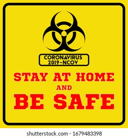 Stay home and be safe. Corona Virus 2019 - nCOV. Home Quarantine. Self quarantine concept. background, banner, poster with text inscription over US flag. Vector EPS10.