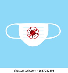 Stay home, be safe. Vector illustration. hospital mask