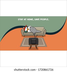 Stay at home to break contamination chain. Fight together againts COVID-19. Stay at home. Work from Home.