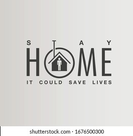 Stay Home, calligraphic symbol collection  to draw attention that everyones responsibility to stop the coronavirus. Different concepts to illustrate of Stay Home! Home vector collection