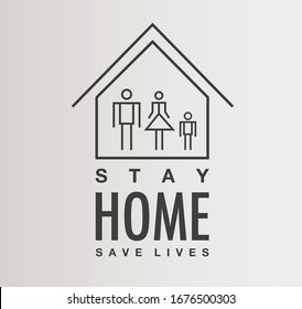 Stay Home, calligraphic symbol collection  to draw attention that everyones responsibility to stop the coronavirus. Different concepts to illustrate of Stay Home! Home vector collection