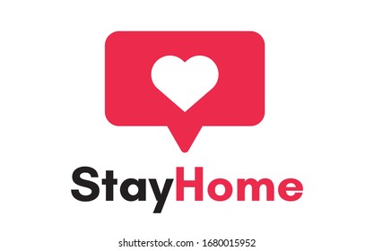 Stay Home. Campaign against coronavirus, covid-19, 2019-ncov. Poster for print and stamps. Message isolated on white background.