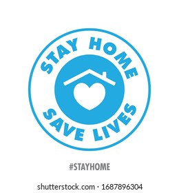 Stay home campaign badge. Design for prevention in quarantine times in pandemic  virus outbreak.