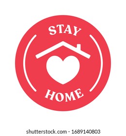 Stay home campaign badge. Design for prevention in quarantine times in pandemic  virus outbreak.
