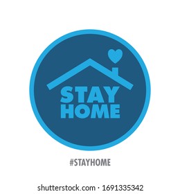 Stay home campaign badge. Design for prevention in quarantine times in pandemic  virus outbreak.