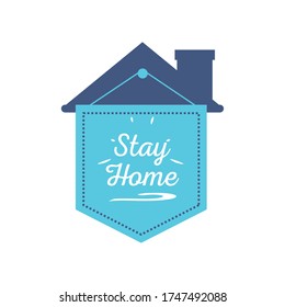stay at home campaign with a house vector illustration design