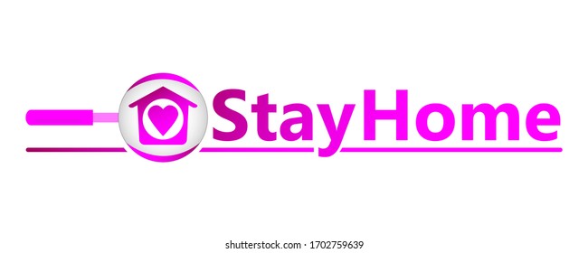 Stay home - campaign icon for Prevention of Coronavirus or Covid-19. Heart and house. Stop Coronavirus. Vector illustration