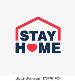 Stay home campaign logo concept vector design