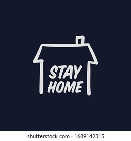 Stay home campaign symbol. Hand drawn house doodle for quarantine times. 