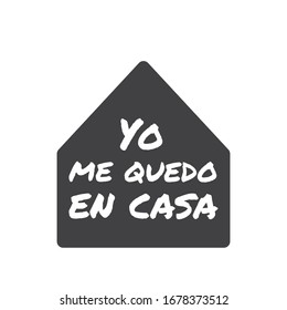 Stay home campaign with text in spanish. Coronavirus prevention campaign. 