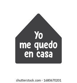 Stay home campaign with text in spanish. Coronavirus prevention campaign. 