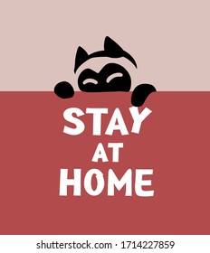 Stay at home, cartoon character, kitty, cat