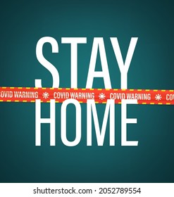 Stay home concept. 3d vector illustraction with text