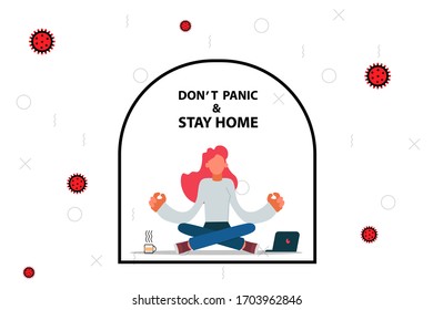 Stay at home concept illustration