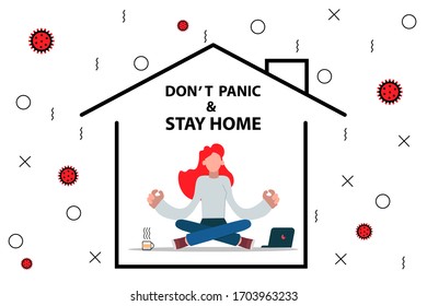 Stay at home concept illustration