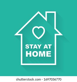 Stay at home concept poster design vector.