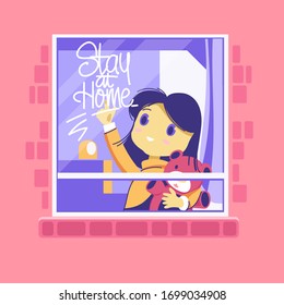 Stay at home concept for quarantine self to coronavirus prevention