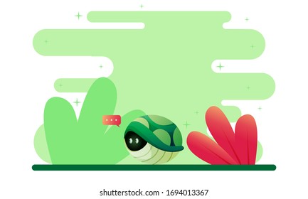 Stay Home Concept with Turtle Illustration