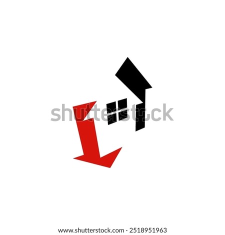 Stay Home Concept, home upside down icon