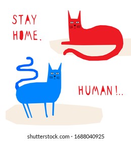 Stay home. Conceptual background with call to protect family and oneself against coronavirus. 