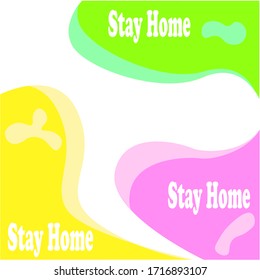 Stay home concept.vector icon isolated.Social media sign with empty space