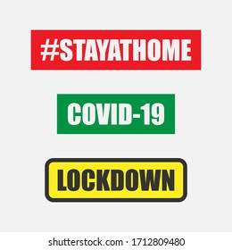 Stay at home corona virus covid-19 lockdown vector stock image