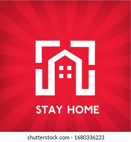 Stay Home.
Corona virus prevention.
Home Quarantine vector design