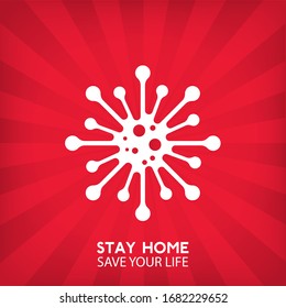 Stay Home. Corona virus prevention. Home Quarantine vector design